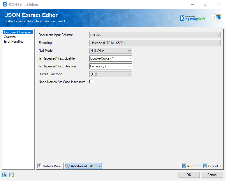 JSON Extract Editor - Design Page - Additional Settings.png